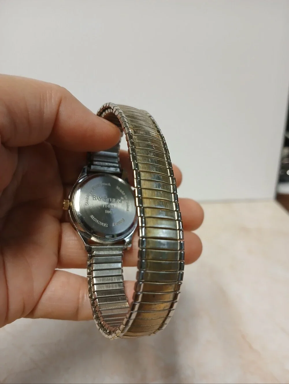 Bay Studio Gold Tone Watch with Blue Dial and Gold Band